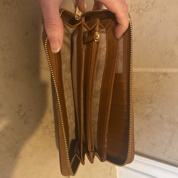 Michael Kors large wallet - and wristlet - tan. 8 in by 4 in - Picture 3 of 5